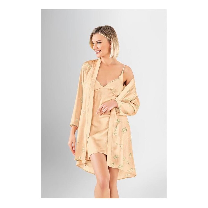 Aria's Closet 2 li Kısa Sabahlık Takımı Desenli