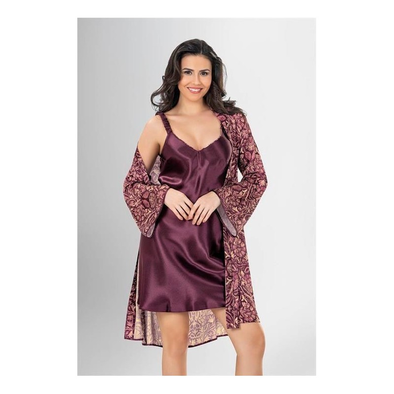 Aria's Closet 2 li Kısa Sabahlık Takımı Desenli