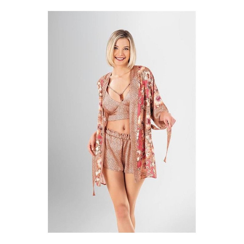 Aria's Closet 3'lü Şort Takımı Desenli